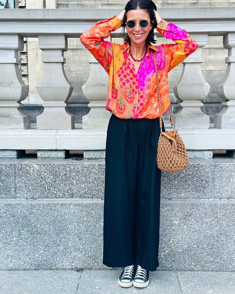 Long loose black women's pants