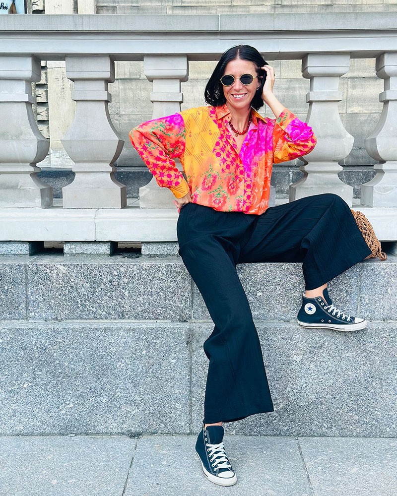 Long wide black women's pants